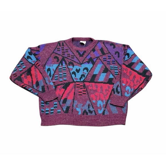 Peter Jon Other - Vintage 90s Peter‎ Jon Sweater L Bold Geometric Tribal Knit Pullover Streetwear